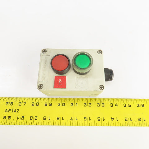 Allen Bradley 800E-2P 2 Button Electrical Enclosure W/Stop & Start Button