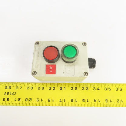 Allen Bradley 800E-2P 2 Button Electrical Enclosure W/Stop & Start Button