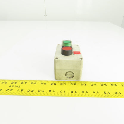 Allen Bradley 800E-2P 2 Button Electrical Enclosure W/Stop & Start Button