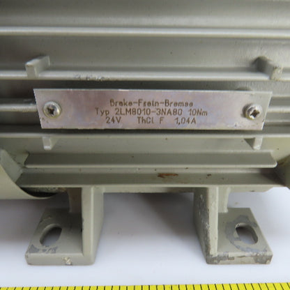 Siemens 1LA70834AA10-Z 0.86kW AC Electric Motor 440-480V 3PH W/Brake 24V