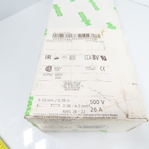 Wago 51239109 XCFR2 30x 281-620 Double Decker Terminal Blocks 600V 25A Lot Of 13