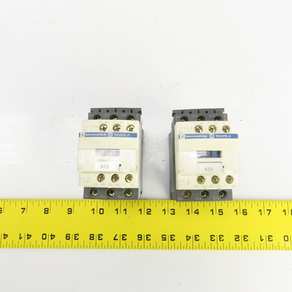 Telemecanique LC1D18 600V 32A Contactor 24V DC Coil Lot Of 2