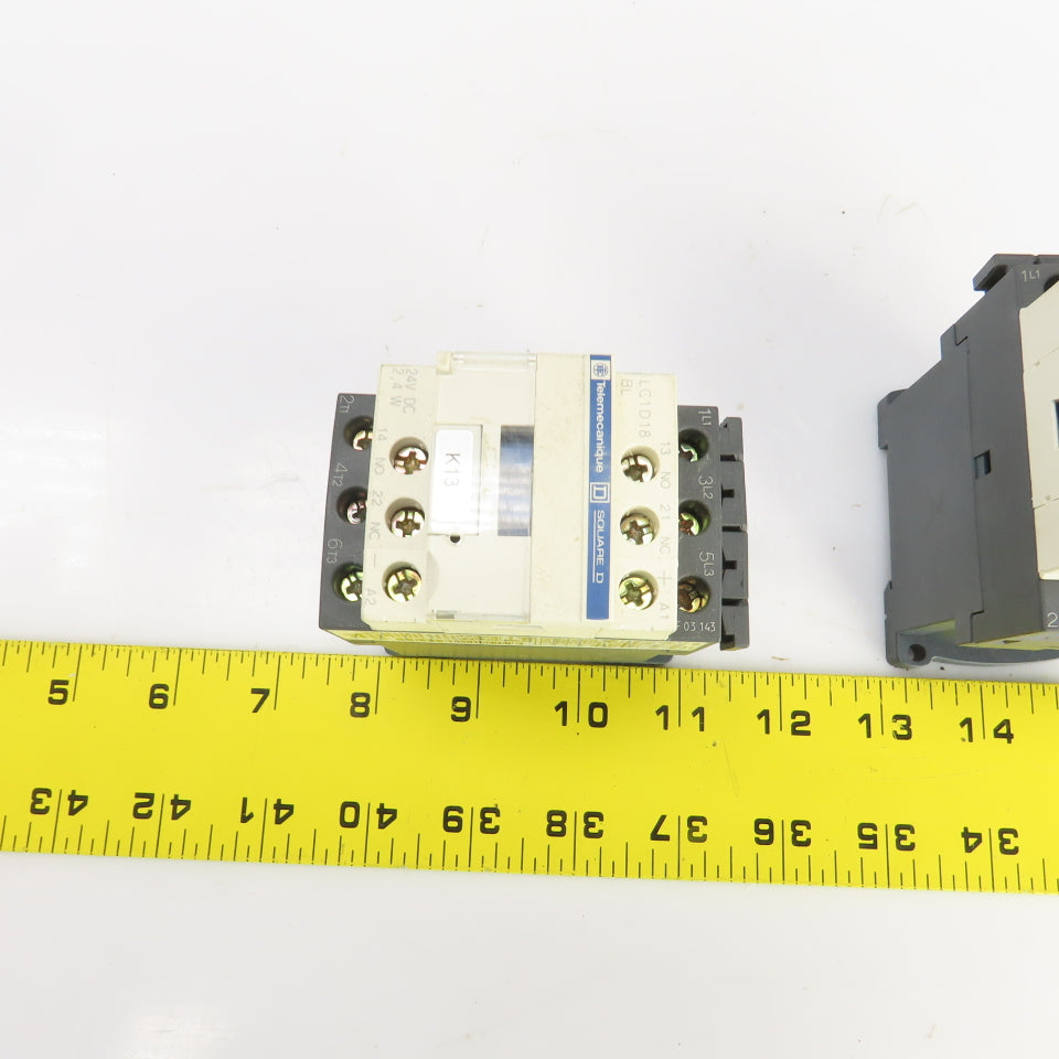 Telemecanique LC1D18 600V 32A Contactor 24V DC Coil Lot Of 2
