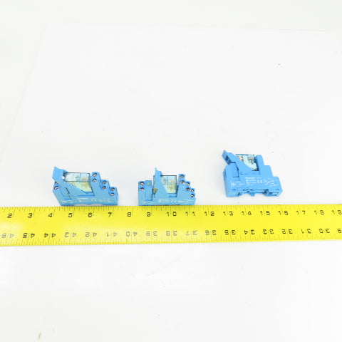 Finder 40.61 24V DC Relay W/Base 95.95.1 300V AC Lot Of 3