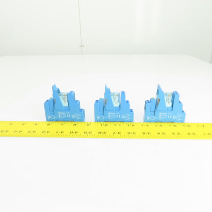 Finder 40.61 24V DC Relay W/Base 95.95.1 300V AC Lot Of 3