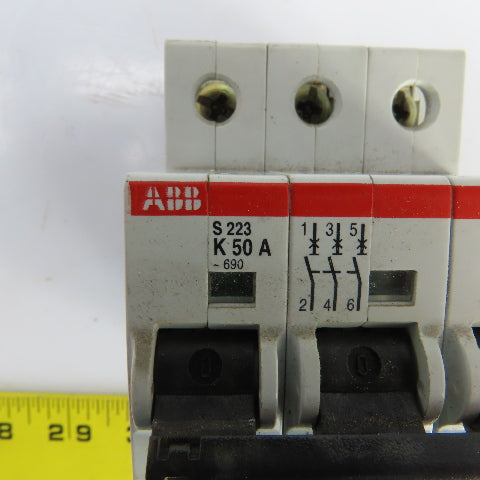 ABB S 223 K 50A Circuit Breaker 690V 3 Pole