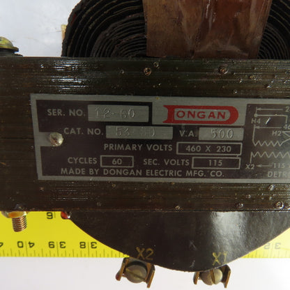 Ongan 53-50 500VA Single Phase Transformer Pri 460/230V Sec 115V