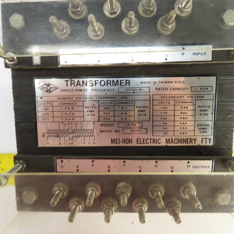 Mei-Hoh 8240 1.1kVA Single Phase Transformer Pri 190-550V Sec 100-30V