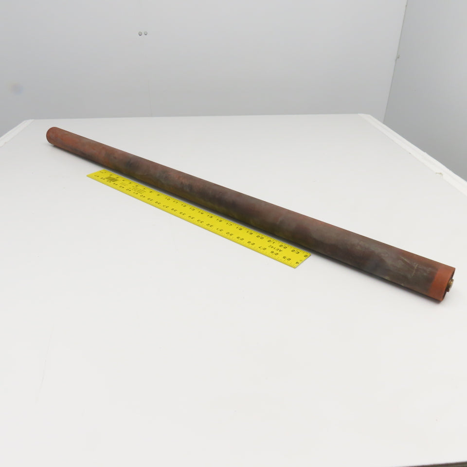2" OD x 44-3/8" Face Width Smooth Rubber Lagging Gravity Conveyor Roller