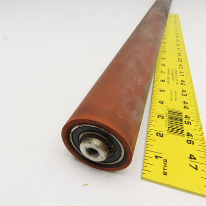 2" OD x 44-3/8" Face Width Smooth Rubber Lagging Gravity Conveyor Roller