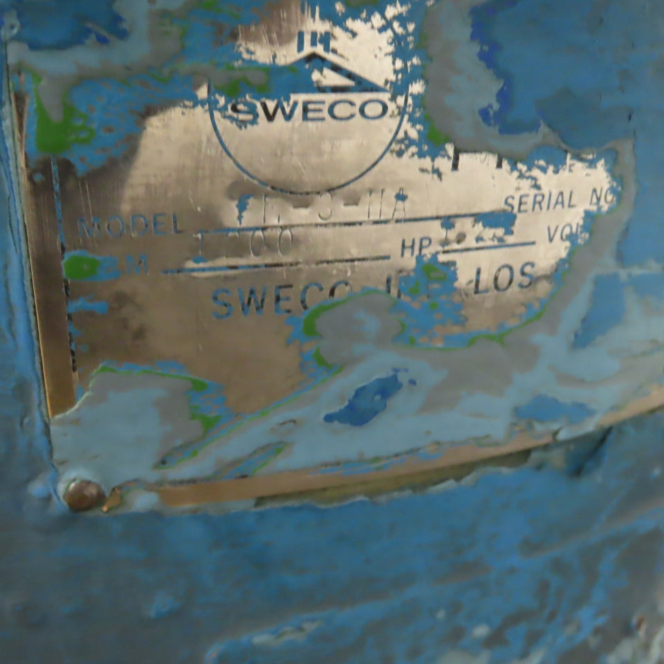 Sweco FM--3-HA Vibratory Wet Finisher Polisher Tumbler 208-230/480V 3PH 28" ID