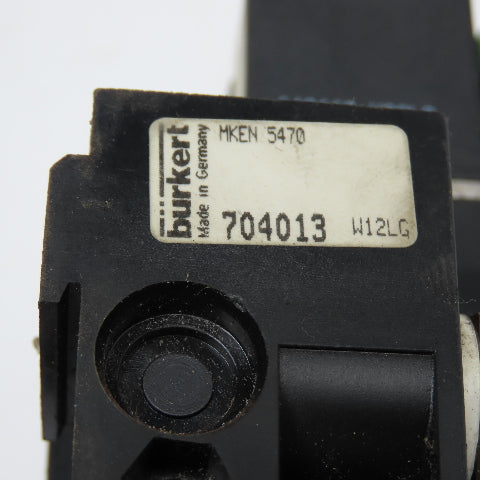 Burkert MKEN 5470 2 Way Solenoid Pneumatic Valve Assembly 24VDC Coil