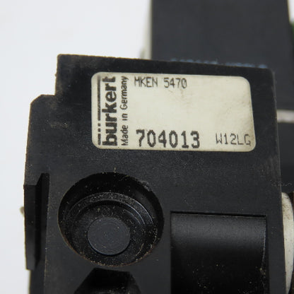 Burkert MKEN 5470 2 Way Solenoid Pneumatic Valve Assembly 24VDC Coil
