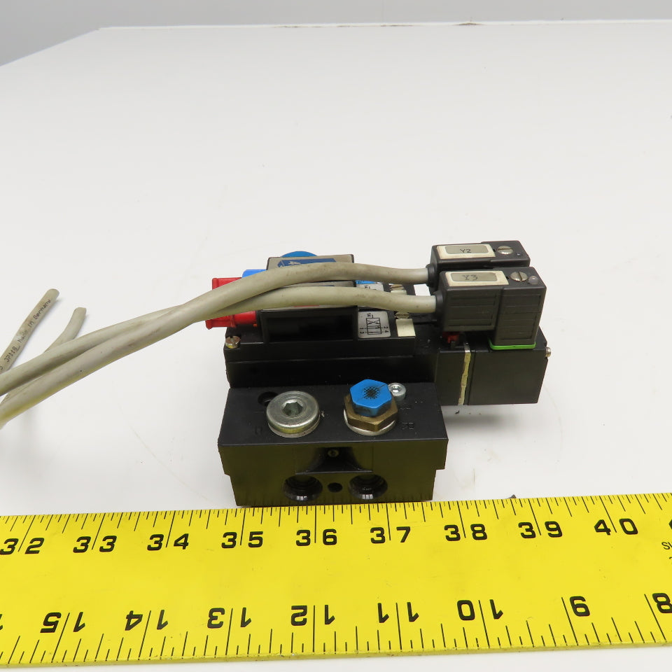 Burkert MKEN 5470 2 Way Solenoid Pneumatic Valve Assembly 24VDC Coil