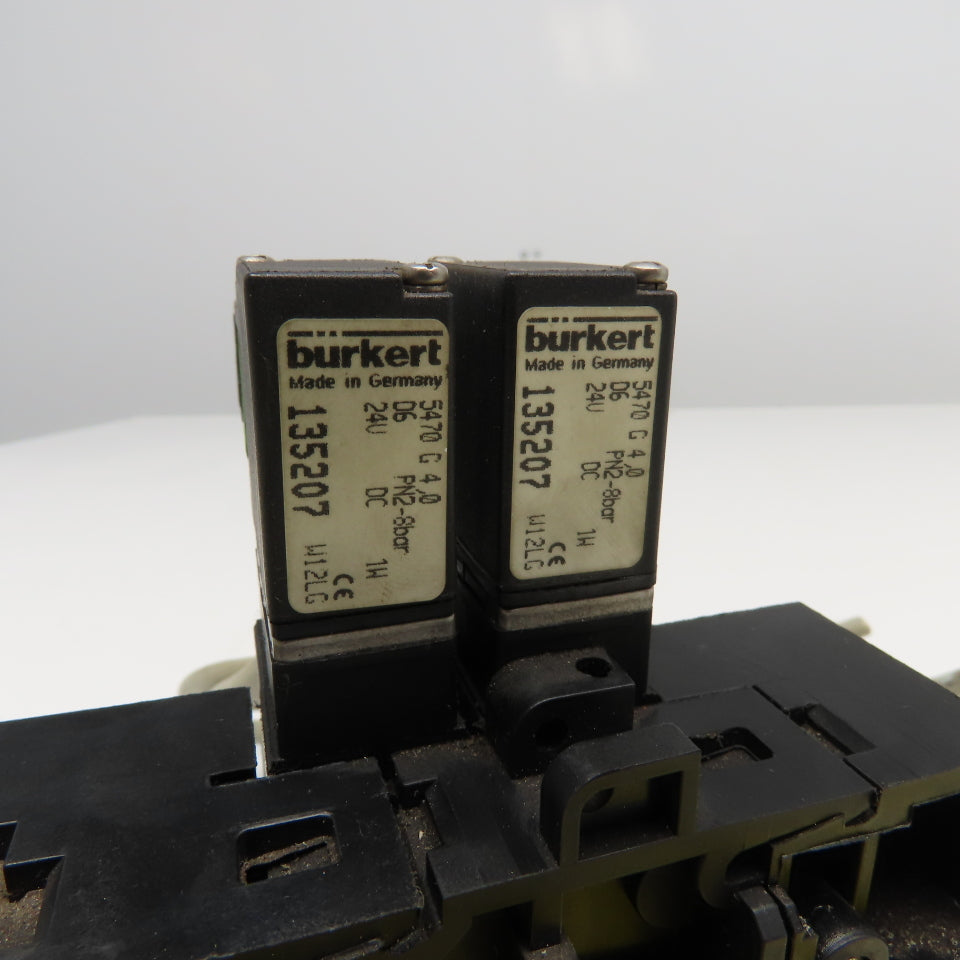 Burkert MKEN 5470 2 Way Solenoid Pneumatic Valve Assembly 24VDC Coil