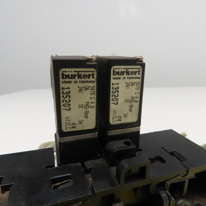 Burkert MKEN 5470 2 Way Solenoid Pneumatic Valve Assembly 24VDC Coil