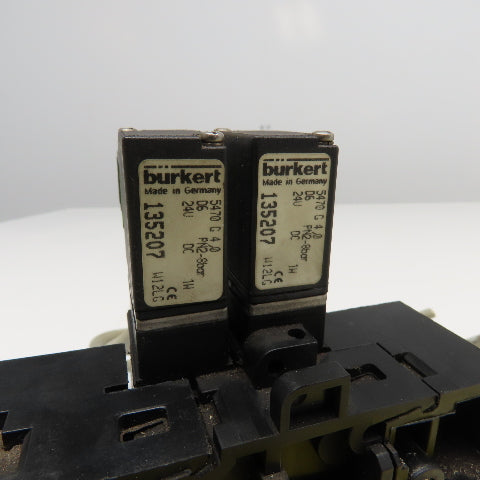 Burkert MKEN 5470 2 Way Solenoid Pneumatic Valve Assembly 24VDC Coil