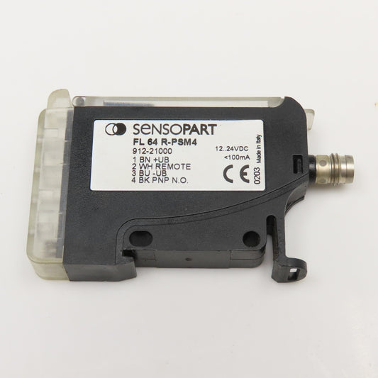 Sensopart FL 64 R-PSM4 Fiber Optic Amplifier DIN Mount 12-24VDC