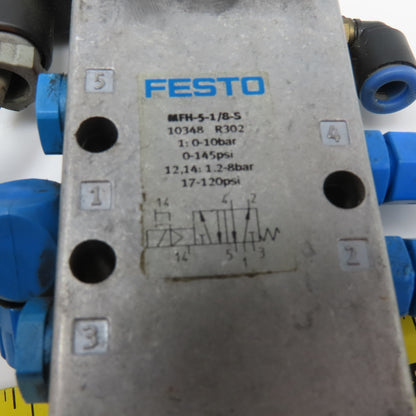 Festo MFH-5-1/8-S 5/2 Way Pneumatic Directional Valve Single Solenoid 24VDC