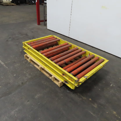 65" L x 35" W Gravity Roller Conveyor Section 2.5" Rollers 31-1/4" BF Lot Of 2