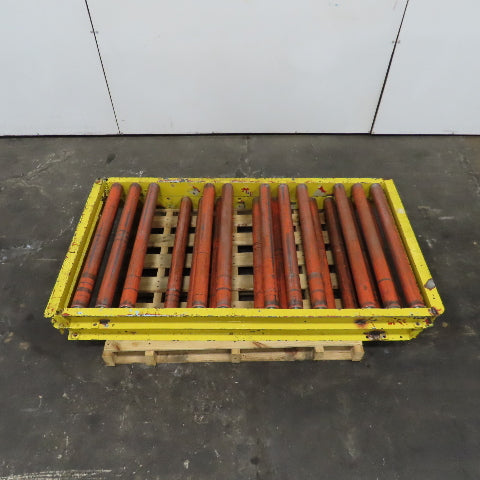 65" L x 35" W Gravity Roller Conveyor Section 2.5" Rollers 31-1/4" BF Lot Of 2