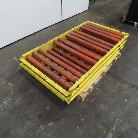 65" L x 35" W Gravity Roller Conveyor Section 2.5" Rollers 31-1/4" BF Lot Of 2