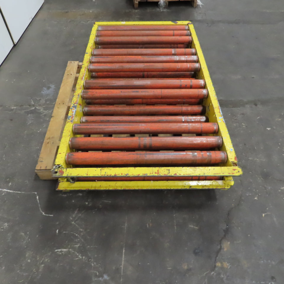 65" L x 35" W Gravity Roller Conveyor Section 2.5" Rollers 31-1/4" BF Lot Of 2