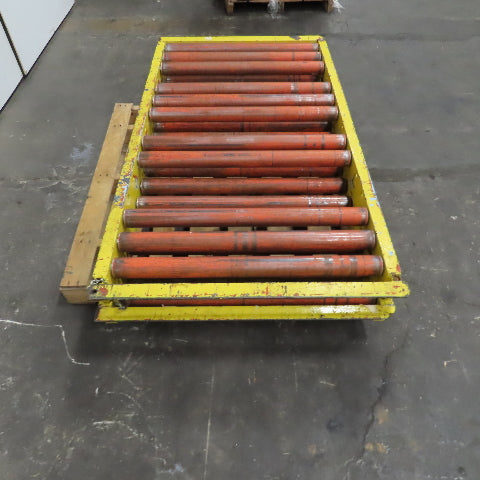 65" L x 35" W Gravity Roller Conveyor Section 2.5" Rollers 31-1/4" BF Lot Of 2