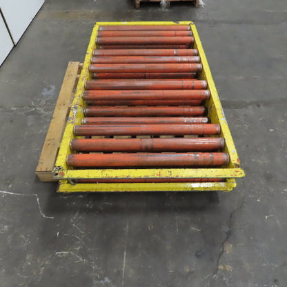 65" L x 35" W Gravity Roller Conveyor Section 2.5" Rollers 31-1/4" BF Lot Of 2