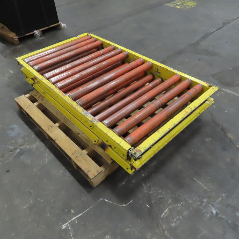 65" L x 35" W Gravity Roller Conveyor Section 2.5" Rollers 31-1/4" BF Lot Of 2