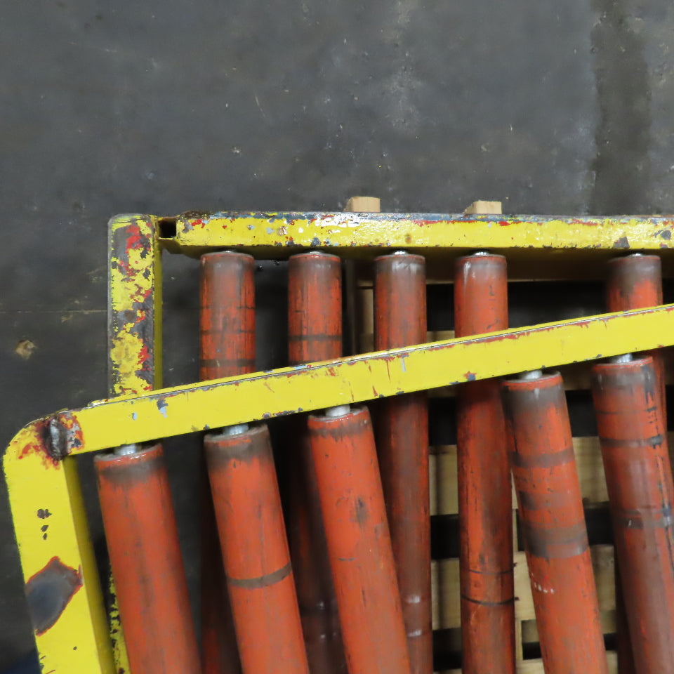 65" L x 35" W Gravity Roller Conveyor Section 2.5" Rollers 31-1/4" BF Lot Of 2