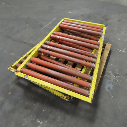 65" L x 35" W Gravity Roller Conveyor Section 2.5" Rollers 31-1/4" BF Lot Of 2