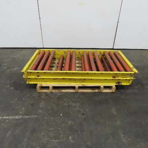 65" L x 35" W Gravity Roller Conveyor Section 2.5" Rollers 31-1/4" BF Lot Of 2