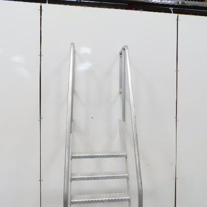 6 Step Aluminum Industrial Machine Ladder 24"W x 4"D Steps 98" OAH