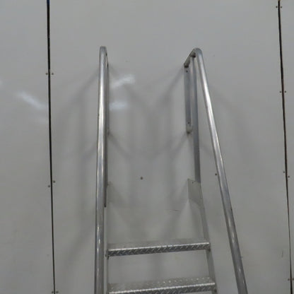 6 Step Aluminum Industrial Machine Ladder 24"W x 4"D Steps 98" OAH