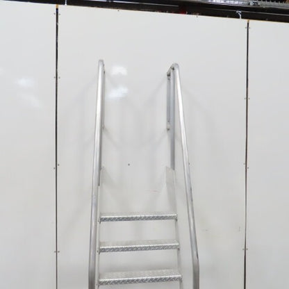 6 Step Aluminum Industrial Machine Ladder 24"W x 4"D Steps 98" OAH