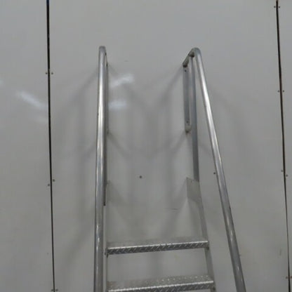 6 Step Aluminum Industrial Machine Ladder 24"W x 4"D Steps 98" OAH