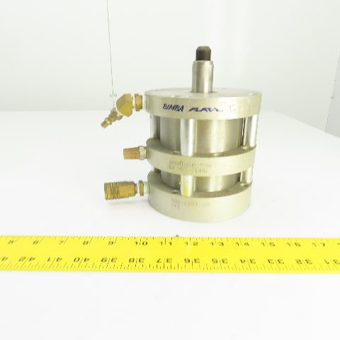 Bimba F02-1251.25 Flat-1 SS 2 Stage Pneumatic Cylinder 1-1/4" Stroke 4" Bore