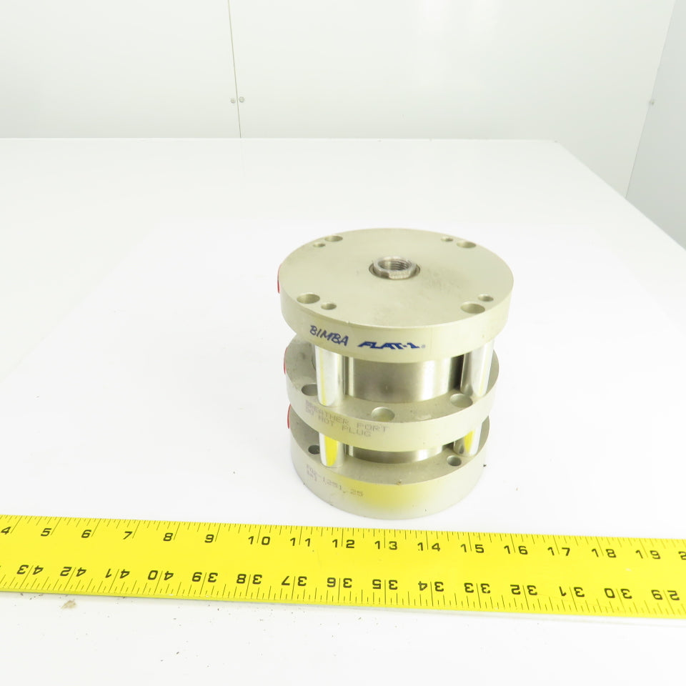 Bimba F02-1251.25 Flat-1 SS 2 Stage Pneumatic Cylinder 1-1/4" Stroke 4" Bore