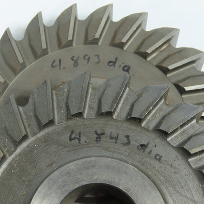 ITW 4.843" & 4.893" x 3/4" Side Milling Cutter Straight Tooth 1-1/4" Arbor Lot/2