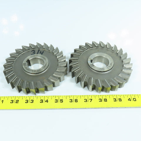 ITW 4-7/8" x 3/4" Side Milling Cutter Straight 24 Tooth 1-1/4" Arbor Lot of 2