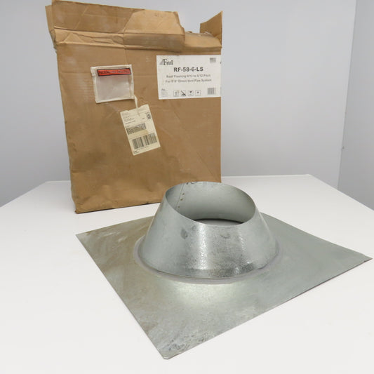 RFI RF-58-6-LS Galvanized Roof Flashing 0/12 - 6/12 Pitch 5" x 8" Direct Vent