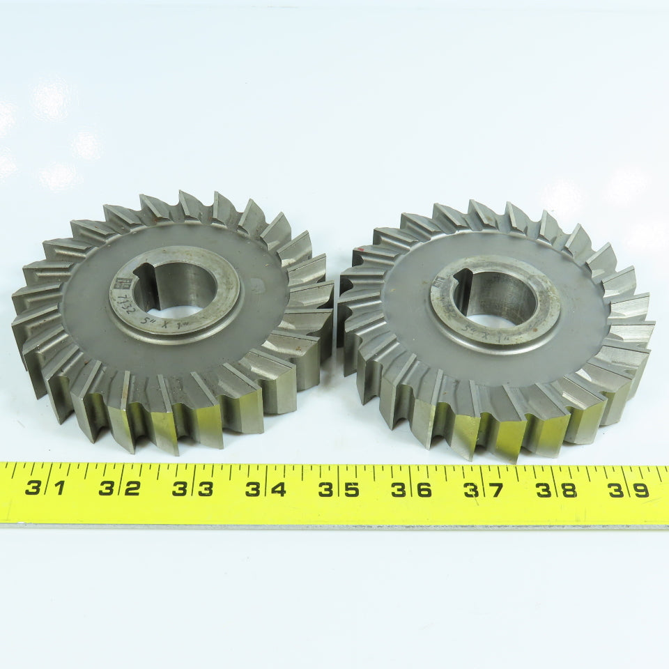 ITW 4.8" x 1" Side Milling Cutter Straight 24 Tooth 1-1/4"Arbor Lot of 2