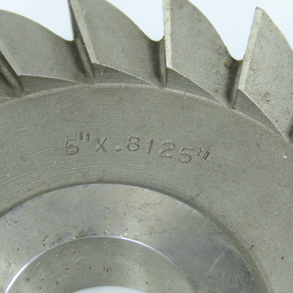 5" x .8125" Side Milling Cutter Straight 24 Tooth 1-1/4" Arbor