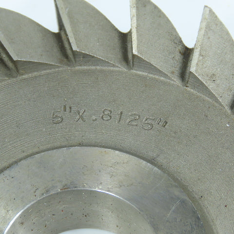 5" x .8125" Side Milling Cutter Straight 24 Tooth 1-1/4" Arbor