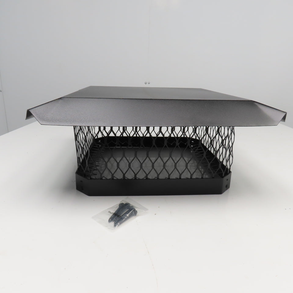 Shelter SC1313 Black Powder Coat Finish Square Screened Chimney Cover 13" x 13"