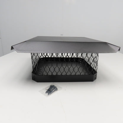 Shelter SC1313 Black Powder Coat Finish Square Screened Chimney Cover 13" x 13"