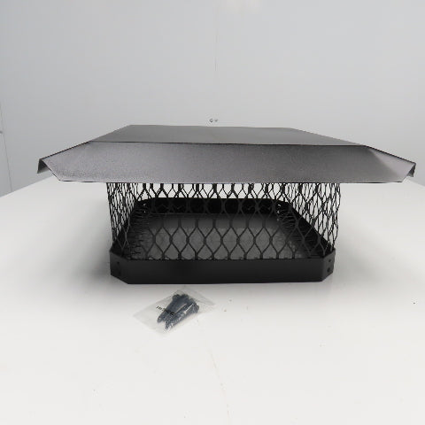 Shelter SC1313 Black Powder Coat Finish Square Screened Chimney Cover 13" x 13"