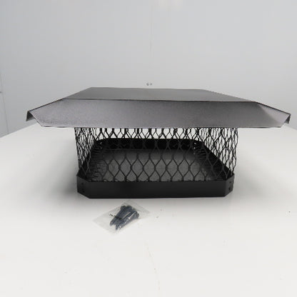 Shelter SC1313 Black Powder Coat Finish Square Screened Chimney Cover 13" x 13"