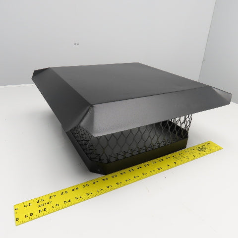 Shelter SC1313 Black Powder Coat Finish Square Screened Chimney Cover 13" x 13"